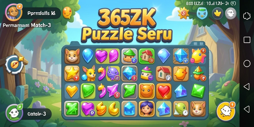 Tampilan utama gameplay Match-3 yang menarik dan seru.