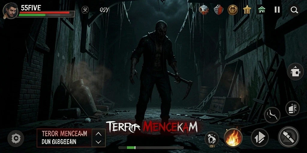 Tampilan gameplay menakutkan di dunia kegelapan.