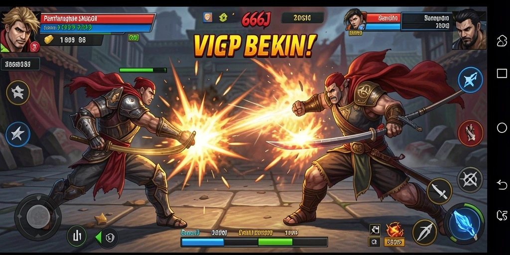 Gameplay seru dengan pertarungan karakter yang dinamis.