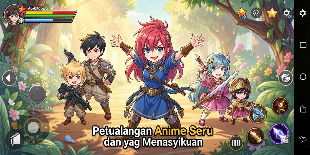 Tangkapan layar AGAM66 menampilkan karakter anime dalam pertarungan epik.