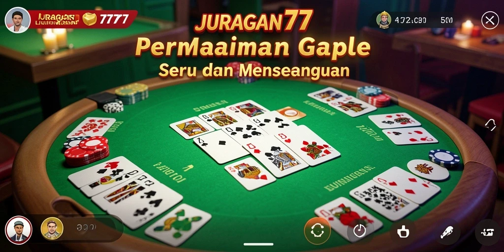 Tampilan gameplay seru dari JURAGAN77 di saat bermain Gaple.