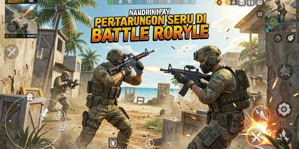 Tampilkan aksi seru dalam permainan Battle Royale NGASO77.