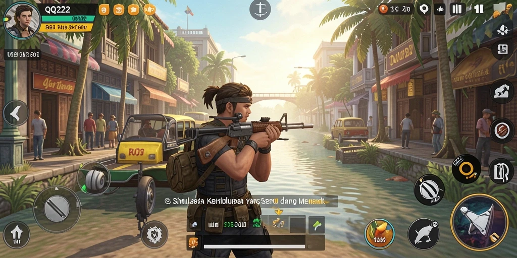 Tampilan gameplay menarik di game simulasi QQ222.
