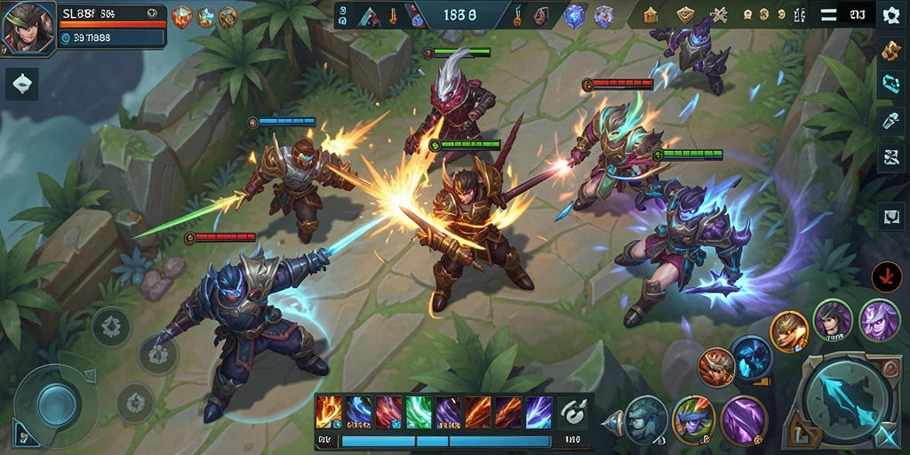 Tampilan gameplay seru SL888 dengan karakter dan pertempuran strategis.