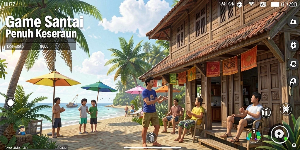 Tangkapan layar dari gameplay UH77 yang seru dan santai.