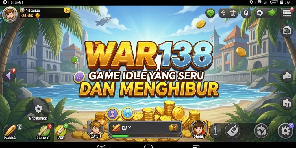 Screenshot gameplay WAR138 menampilkan aktivitas pembangunan kerajaan yang seru.